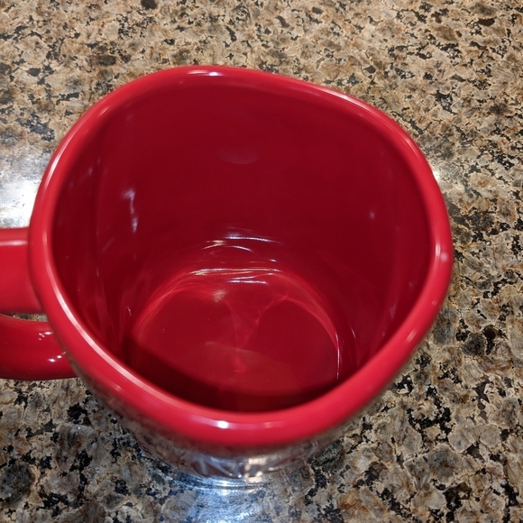Rae Dunn 16oz Mug Cup VTG free form style Pottery oversize Holiday Christmas Red - Picture 4 of 5